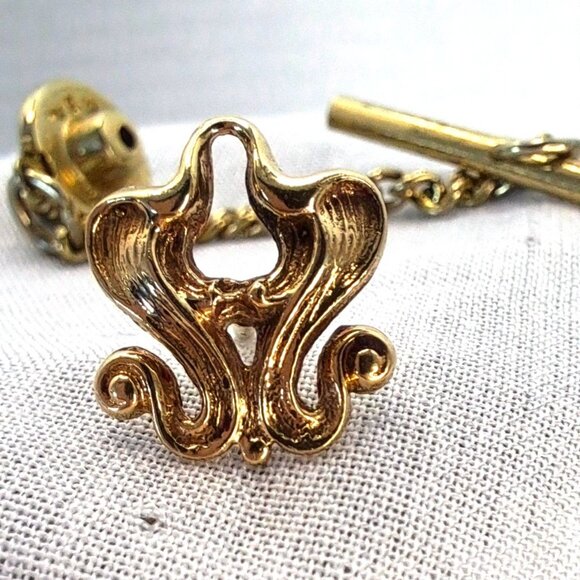 ANTIQUE TIE TACK LAPEL PIN ~ VICTORIAN BEAUTY ~ NOUVEAU ~ FLEUR DE LIS 1880-1900 - Picture 2 of 12